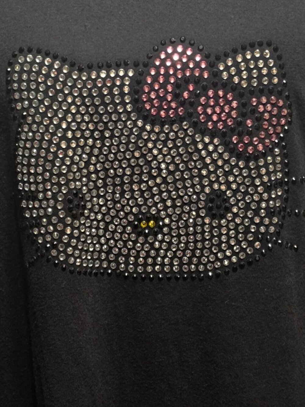 Hello Kitty Rhinestones Black Crew T-shirt Plus Size 4X - Picture 7 of 10